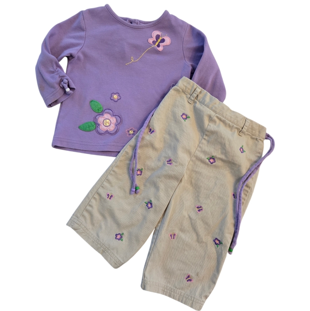 Good Lad Lavender Top and Khaki Pants Set